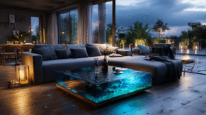 GlowLeaf: bioluminescencyjny stolik kawowy z wbudowanym magazynem chłodu PCM